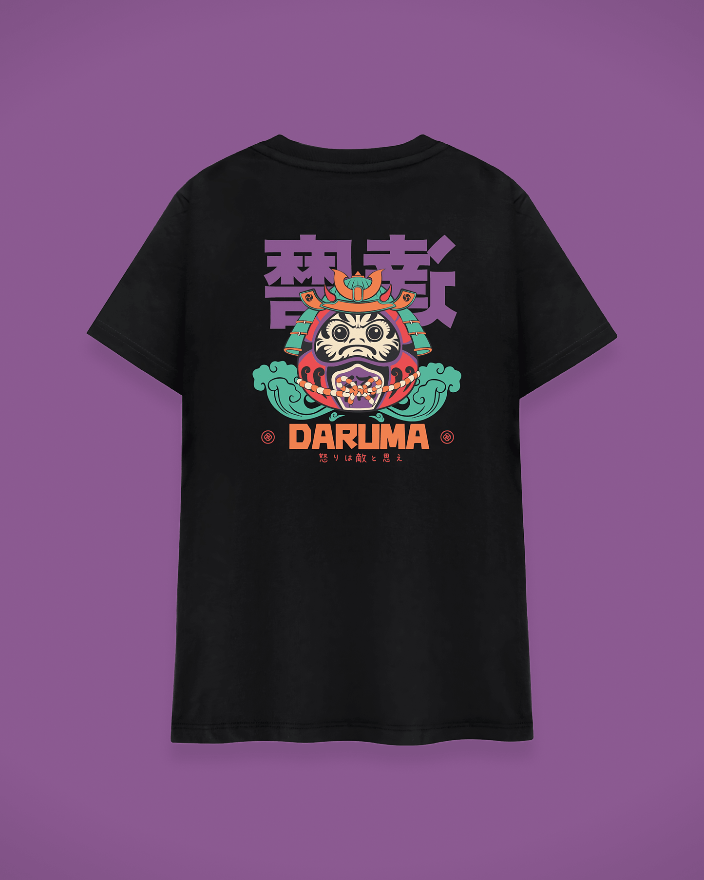 Datclothing - Daruma - oversized T-shirt black - back view