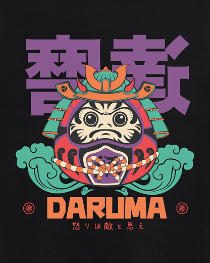 Datclothing - Daruma - oversized T-shirt black - back print